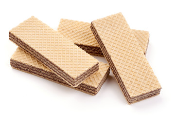 Wafer biscuit, isolated on white background - obrazy, fototapety, plakaty