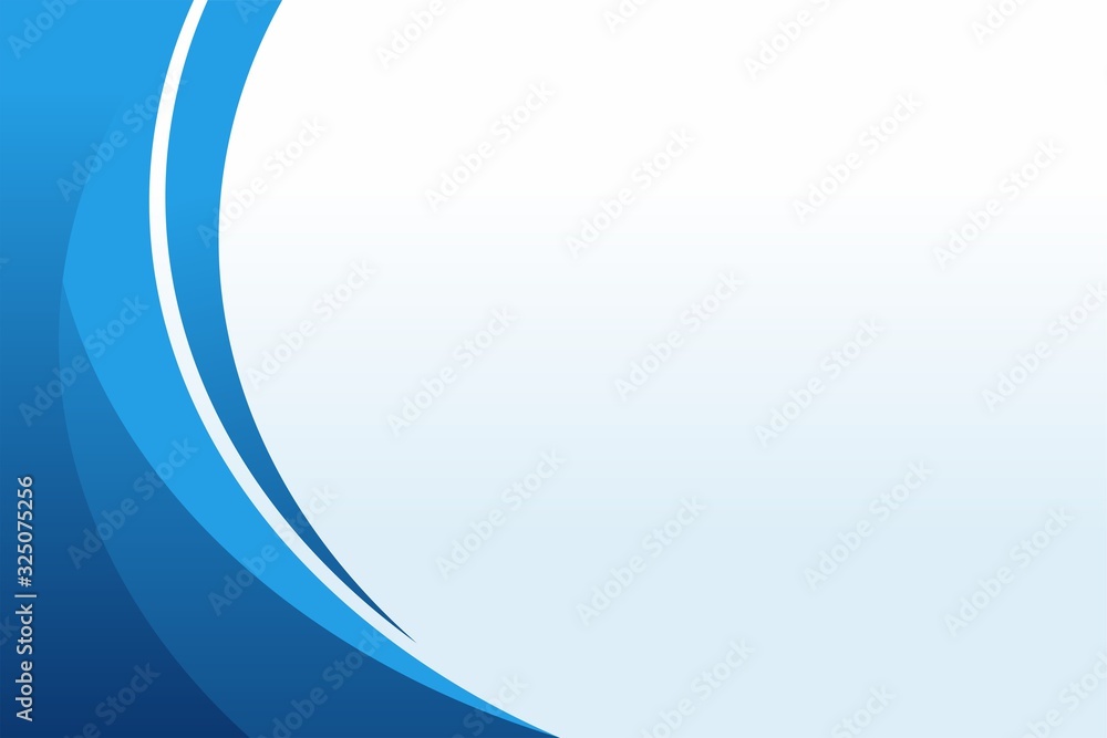 Poster simple abstract blue and white wave background design template vector, blue gradient flow background