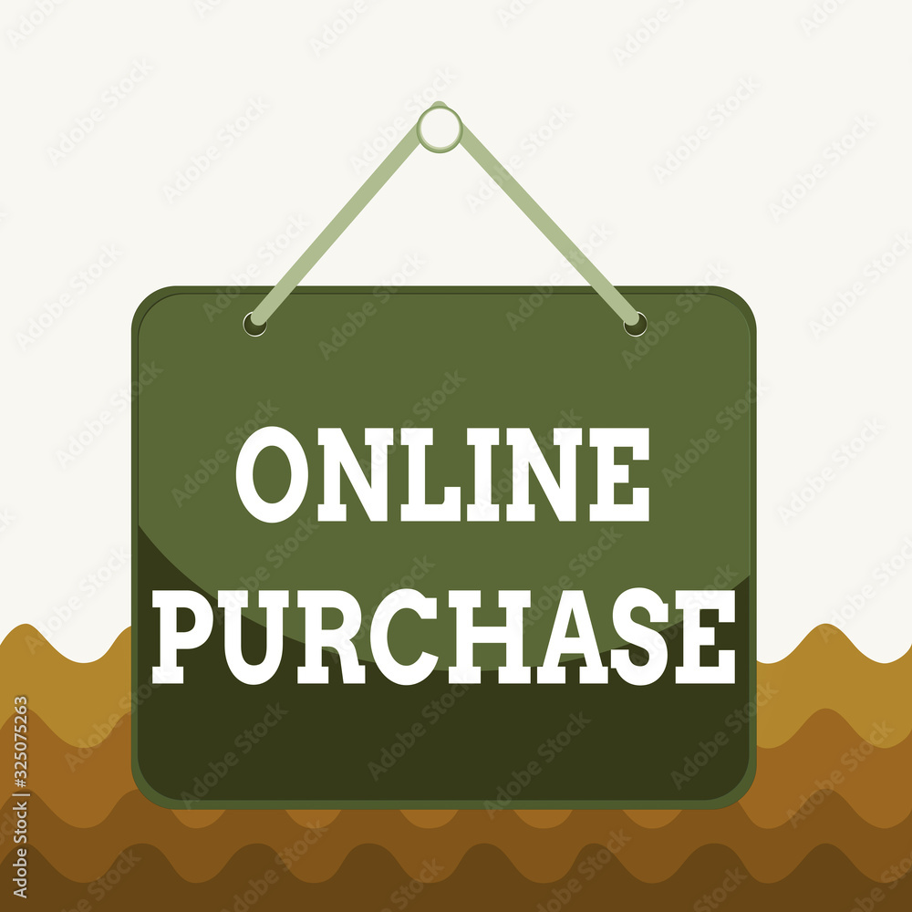Poster conceptual hand writing showing online purchase. concept meaning consumers directly buy goods from a