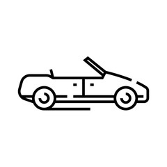 Cabriolet line icon, concept sign, outline vector illustration, linear symbol.
