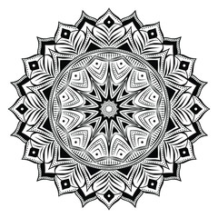 Black and white Mandala Vector