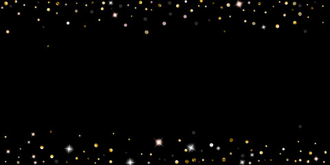 Gold Glitter Stars. Luxury Shiny Confetti.