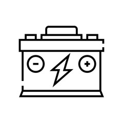 Car battery line icon, concept sign, outline vector illustration, linear symbol.