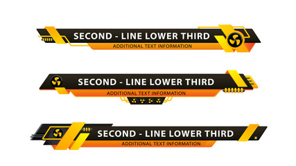 Vector  lower third or television news bar design template with machine theme isolated on white background