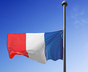 Nationalflagge auf halbmast, Frankreich