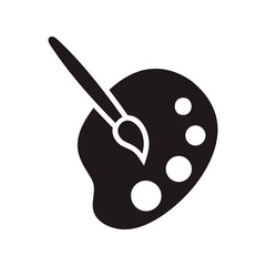 Palette with paint brush icon in trendy flat style design. Vector graphic illustration. Suitable for website design, logo, app, and ui. EPS 10.