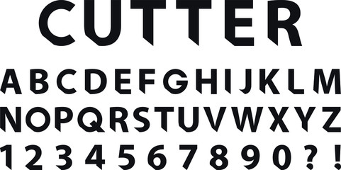 Cutter Font , vector illustration