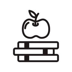 Book with apple icon in trendy outline style design. Vector graphic illustration. Suitable for website design, logo, app, and ui. Editable vector stroke. EPS 10.