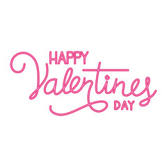 happy valentines day label in neon light vector illustration design