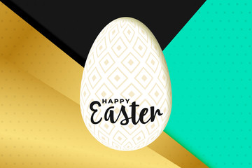 happy easter card in golden style design