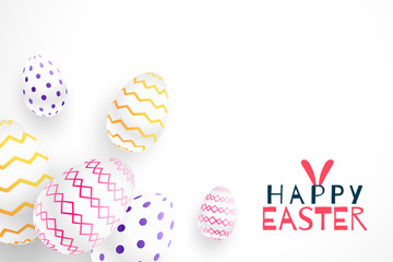 happy easter festival 3d realistic eggs design