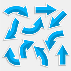 directional arrows set in blue color style