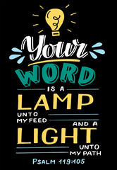 Hand lettering Your word is a lamp unto my feed.