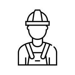 Builder line icon, concept sign, outline vector illustration, linear symbol.