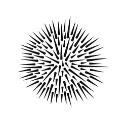 Naklejka premium Sea urchin logo. Isolated sea urchin on white background