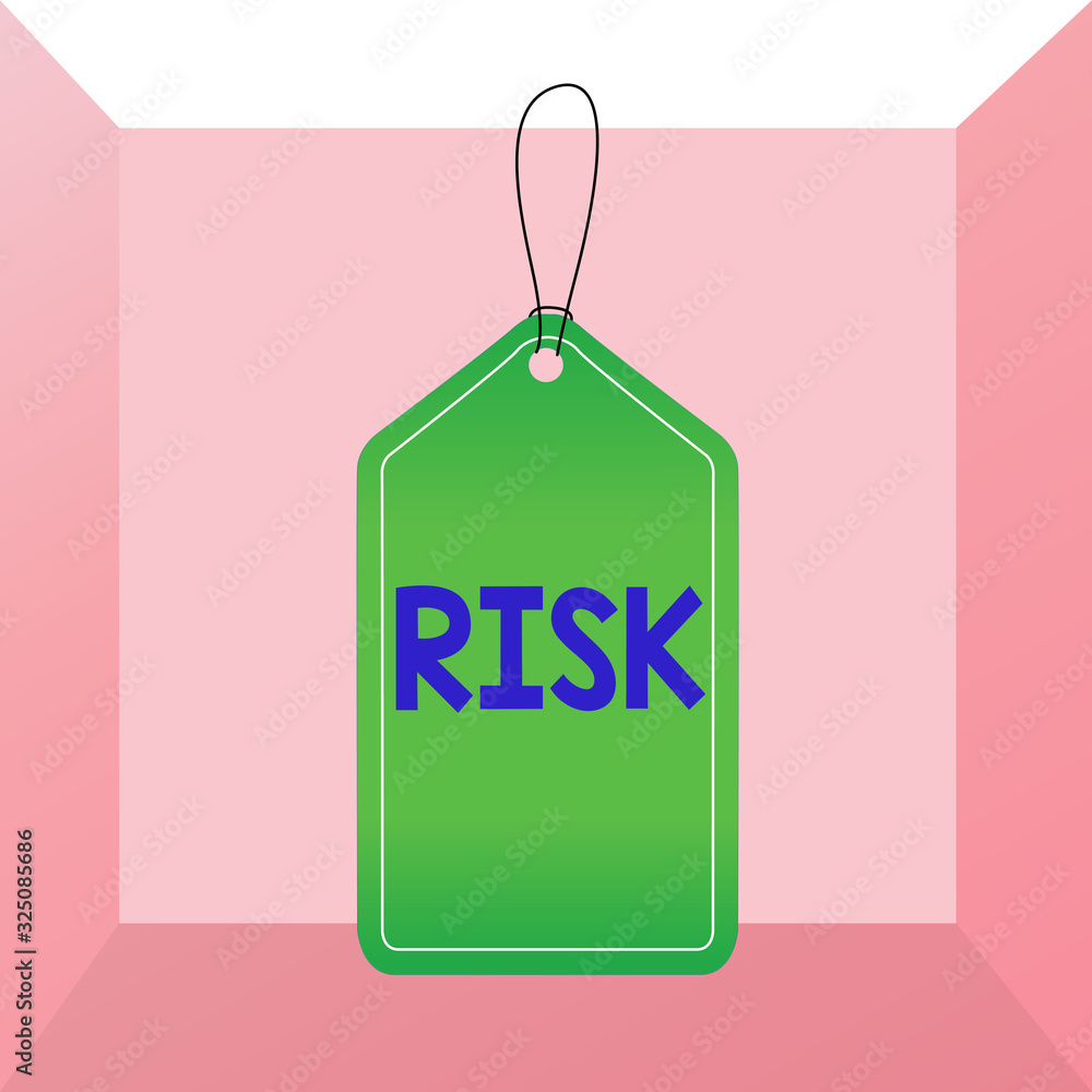 Poster conceptual hand writing showing risk. concept meaning possibility of losing something of value or th