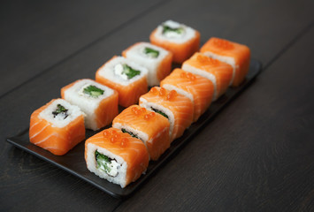 delicious nutritious colorful gourmet sushi