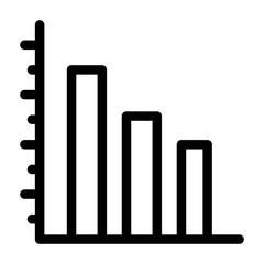 Bar chart icon in line style. Business growth graph symbol. Statistics, analytics illustration for modern style web and mobile UI designs.
