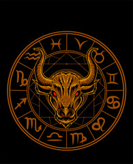 Bull head geometric illustration design perfect for T-shirt/mercendise/template/poster