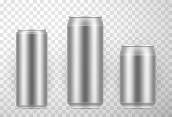 Blank aluminum can, templates set products design for branding