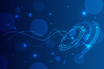 Tech circle and technology background, Abstract technology background Hi-tech communication concept, futuristic digital innovation background. Vector Background