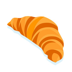 Croissant icon. Healthy and delicious breakfast. Isometric vector illustration.