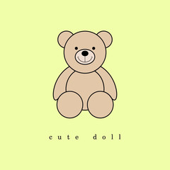 Design illustration of design of a cute teddy bear.