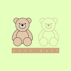 Logo illustration of design of a cute teddy bear.