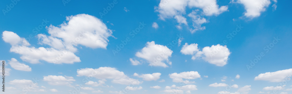Wall mural panorama blue sky with white cloud background nature view