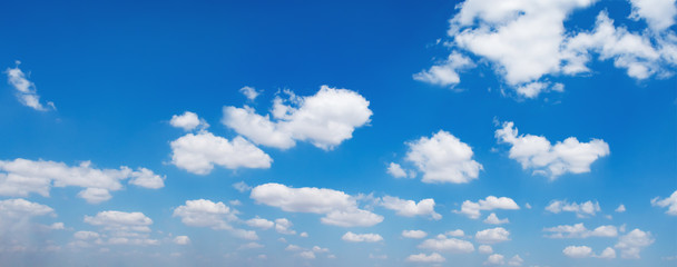 Naklejka na ściany i meble panorama blue sky with white cloud background nature view