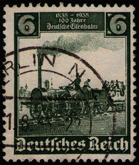 GERMANY - CIRCA 1935: postage stamp 6 German Reichspfening printed by Germany, Third Reich period,...