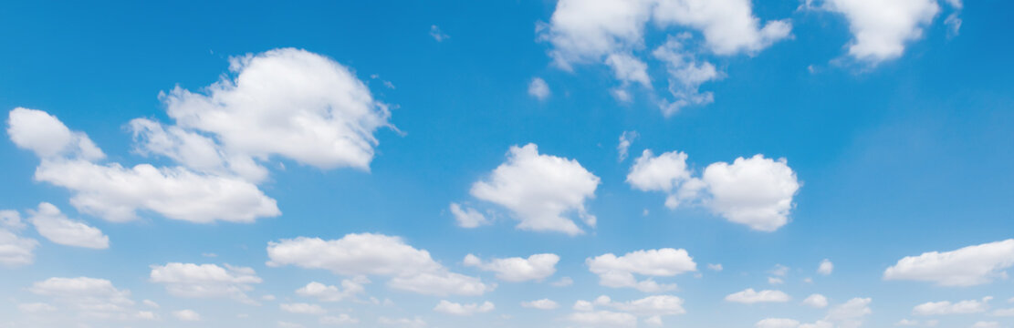 panorama blue sky with white cloud background nature view