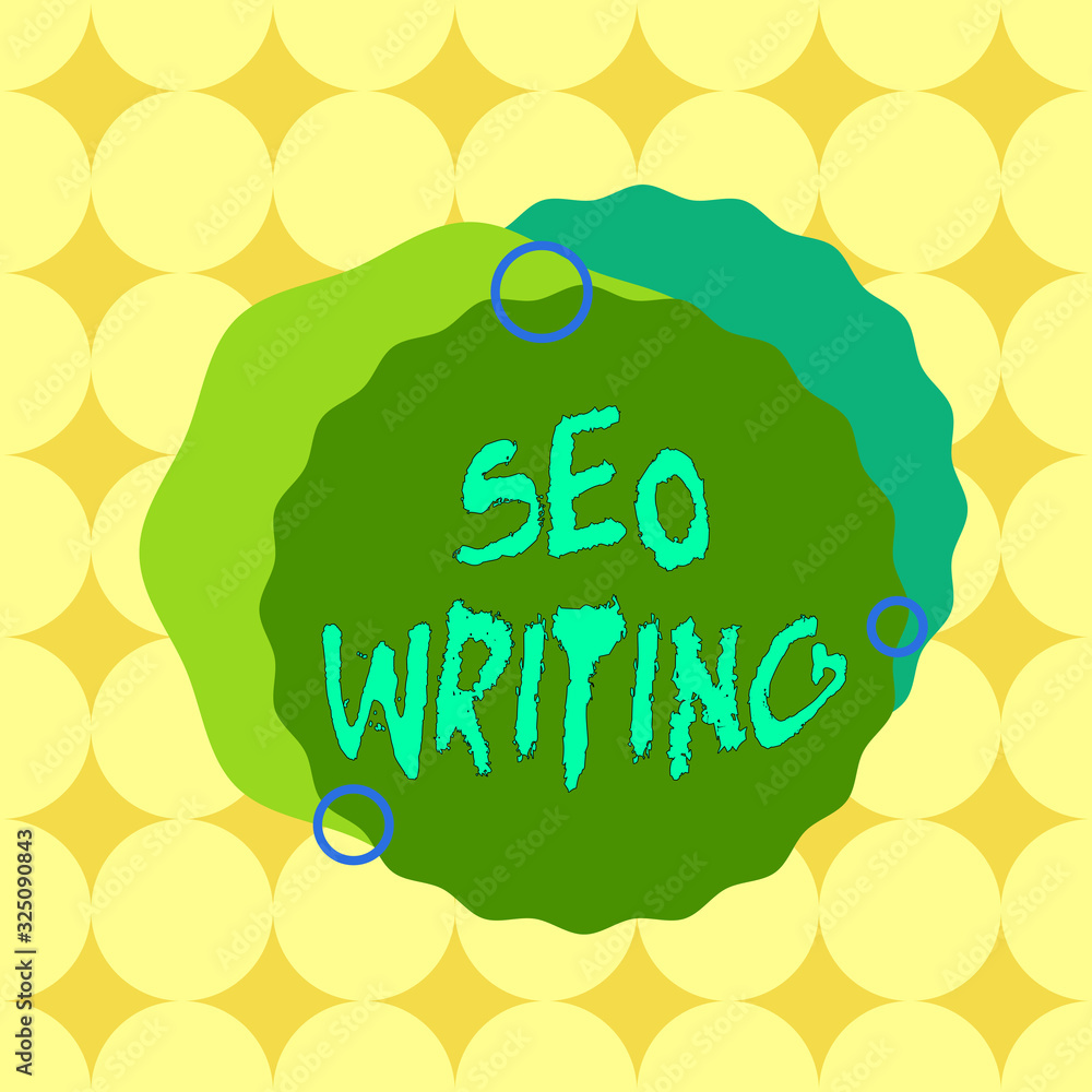 Poster conceptual hand writing showing seo writing. concept meaning grabbing the attention of the search en