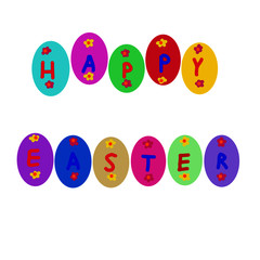 set of Easter eggs on white background 