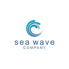 abstract sea wave logo design