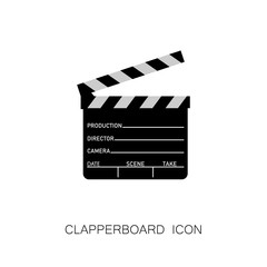 Fototapeta premium Open Clapperboard Icon Cinema Filming Movie Design Element