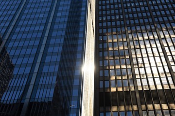 Obraz premium Skyscrapers of Chicago. Up view on skyscrapers of Chicago. Chicago downtown.