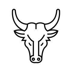Bull avatar line icon, concept sign, outline vector illustration, linear symbol.