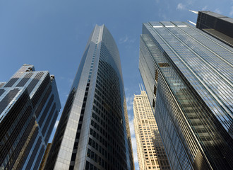 Fototapeta na wymiar Skyscrapers of Chicago. Up view on skyscrapers of Chicago. Chicago downtown.