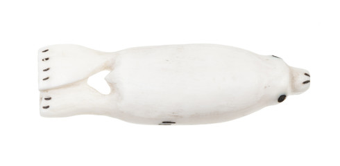 seal figurine carved from walrus ivory isolated