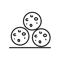 Cafe cookies line icon, concept sign, outline vector illustration, linear symbol.