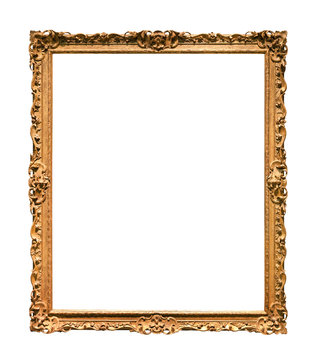 vertical narrow baroque wooden picture frame