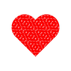 Red heart symbol vector isolated on white background.