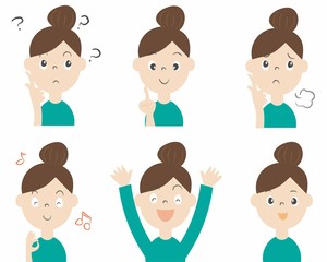 女性　顔の表情