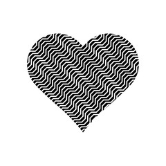 Zigzag in black heart symbol vector isolated on white background.