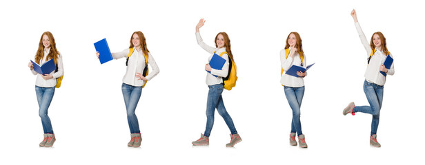 Young student isolated on the white background