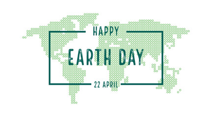 Earth Day. 22 april. Earth planet with text. Vector