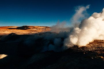 Geyser  Sol de Manana in Eduardo Avaroa National Reserve - Altiplano, Bolivia, South America