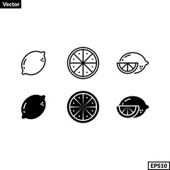 Lemon Icon Vector With and Solid style