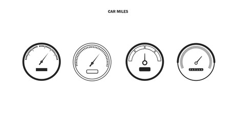 Fototapeta premium Display with the scale and arrow Icon for speedometer